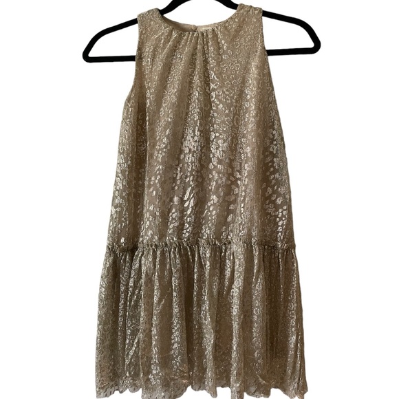Zara Kids Collection Gold Animal Print Glittery Sleeveless Dress - Picture 3 of 8